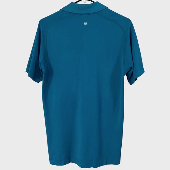 Lululemon Metal Vent Tech Polo Shirt Teal Men's Medium San Jose Sharks Logo - Picture 3 of 12